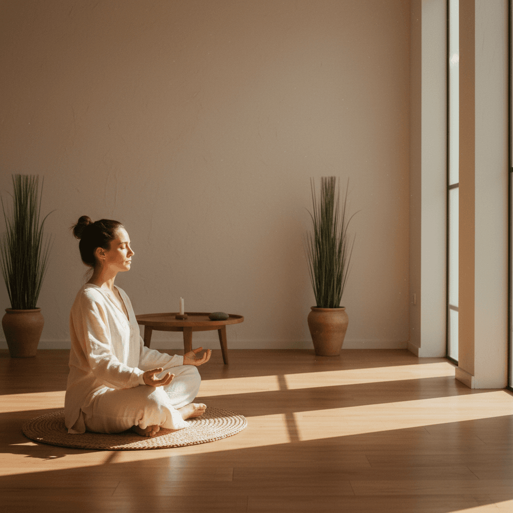 Person in meditative seated posture